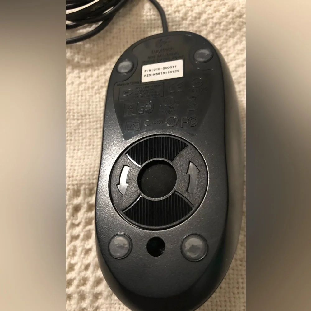 Logitech Wired Mouse M-SBN96 with Connector Rating 5V P/N 910-000611